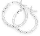 Sterling-Silver-2x19mm-Dia-Cut-Hoop-Earrings Sale