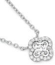 Sterling-Silver-Clear-Cubic-Zirconia-Clover-Halo-Pendant Sale