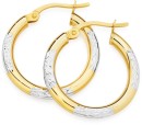 9ct-Gold-Two-Tone-25x15mm-Striped-Hoop-Earrings Sale