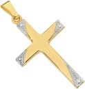 9ct-Gold-Two-Tone-24mm-Diamond-Cut-Cross-Pendant Sale