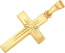 9ct-Gold-18mm-Diamond-Cut-Cross-Pendant Sale