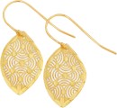 9ct-Gold-Diamond-Cut-Filigree-Leaf-Hook-Drop-Earrings Sale