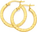 9ct-Gold-15mm-Diamond-Cut-Square-Tube-Hoop-Earrings Sale