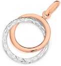 9ct-Rose-Gold-Two-Tone-Double-Circle-Pendant Sale