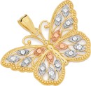 9ct-Gold-Tri-Tone-Filigree-Butterfly-Pendant Sale