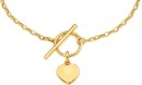 9ct-Gold-45cm-Flat-Heart-Fob-Belcher-Necklet Sale