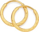 9ct-Gold-10mm-Diamond-Cut-Polished-Flexi-Hoop-Earrings Sale