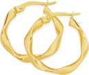 9ct-Gold-3x15mm-Ribbon-Twist-Hoop-Earrings Sale