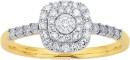 9ct-Gold-Diamond-Cushion-Shape-Ring Sale