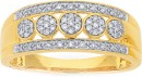 9ct-Gold-Diamond-Five-Cluster-Band Sale