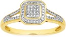 9ct-Gold-Diamond-Cushion-Split-Ring Sale