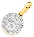 9ct-Gold-Diamond-Round-Cluster-Pendant Sale