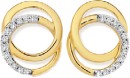 9ct-Gold-Diamond-Interlock-Circle-Stud-Earrings Sale