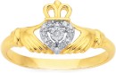 9ct-Gold-Diamond-Claddagh-Ring Sale