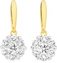 Alora-10ct-Gold-Lab-Grown-Diamond-Flower-Cluster-Drop-Stud-Earrings Sale