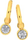 9ct-Gold-Two-Tone-Diamond-Drop-Huggie-Earrings Sale