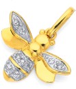 9ct-Gold-Diamond-Golden-Bee-Pendant Sale