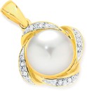 9ct-Gold-Cultured-Freshwater-Pearl-Diamond-Pendant Sale