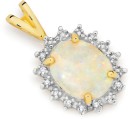 9ct-Gold-White-Opal-Diamond-Frame-Pendant Sale