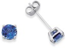 9ct-White-Gold-Created-Ceylon-Sapphire-Stud-Earrings Sale