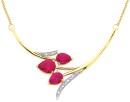 9ct-Gold-Created-Ruby-and-Diamond-Tulip-Necklet Sale