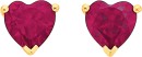 9ct-Gold-Created-Ruby-Heart-Stud-Earrings Sale