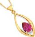 9ct-Gold-Created-Ruby-Diamond-Pendant Sale