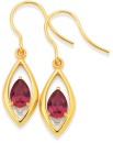 9ct-Gold-Created-Ruby-Diamond-Teardrop-Earrings Sale