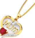 9ct-Gold-Created-Ruby-Diamond-Heart-Mum-Pendant Sale