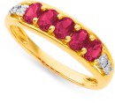 9ct-Gold-Created-Ruby-Diamond-Ring Sale