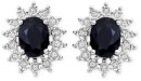 9ct-Gold-Black-Sapphire-Diamond-Stud-Earrings Sale