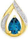 9ct-Gold-Londpm-Blue-Topaz-Diamond-Slider-Pendant Sale