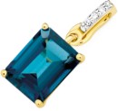 9ct-Gold-London-Blue-Topaz-Diamond-Pendant Sale