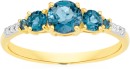 9ct-Gold-London-Blue-Topaz-Diamond-Ring Sale