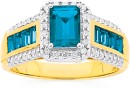 9ct-Gold-London-Blue-Topaz-Diamond-Ring Sale