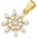 9ct-Gold-Cubic-Zirconia-Snowflake-Pendant Sale