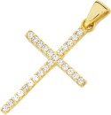 9ct-Gold-Cubic-Zirconia-Cross-Pendant Sale