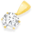 9ct-Gold-Cubic-Zirconia-Solitaire-Pendant Sale