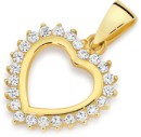 9ct-Gold-Cubic-Zirconia-Heart-Pendant Sale