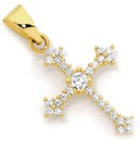 9ct-Gold-Cubic-Zirconia-Cross-Pendant Sale