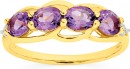 9ct-Gold-Amethyst-Diamonds-Ring Sale