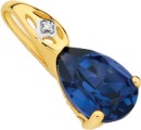 9ct-Gold-Created-Sapphire-Diamond-Pendant Sale