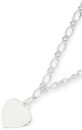 Sterling-Silver-19cm-Figaro-Heart-Charm-Bracelet Sale