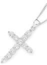 Sterling-Silver-Large-Claw-Set-Cubic-Zirconia-Cross-Pendant Sale