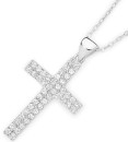 Sterling-Silver-25mm-Pave-Cubic-Zirconia-Square-End-Cross-Pendant Sale