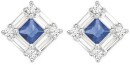 Sterling-Silver-Square-Dark-Blue-Cubic-Zirconia-Baguette-Earrings Sale