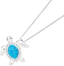 Sterling-Silver-Syn-Opal-Cubic-Zirconia-Turtle-Pendant Sale