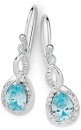 Sterling-Silver-Pear-Blue-Cubic-Zirconia-Fancy-Drop-Earrings Sale