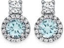 Sterling-Silver-Cubic-Zirconia-Cluster-Earrings Sale