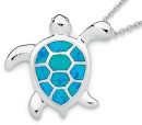 Sterling-Silver-Blue-Simulated-Opal-Turtle-Pendant Sale